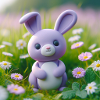 Süßer Hase mit Blümchen