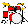 Drum kit red logo