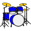 Drum kit blue logo