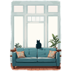 Cat alone at home