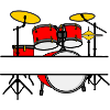Drum Kit Name Banner Red Logo
