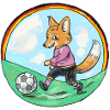 Little fox plays football 2024