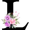 Lila Blumenbuchstabe L