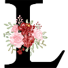 Roter Blumenbuchstabe L