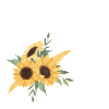 Letter l floral sunflower