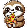 Sloth Pizza Cheese Pizza Cartoon