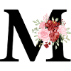 Roter Blumenbuchstabe M