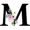 Lettre m floral violet