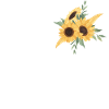 Letter m floral sunflower