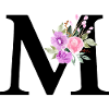 Lettre m floral violet