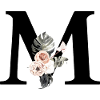 Tropischer Blumenbuchstabe M