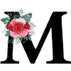 Roter Blumenbuchstabe M