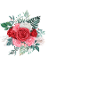Lettre m floral rouge