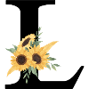Letter l floral sunflower
