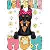 Doberman Mom Groovy Dog Mom