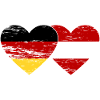 Germany Austria Flag Heart Used
