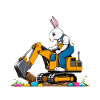 Osterhase Baggerfahrer Ostern Ostereier Lustiges