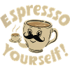 Schnurrbart Tasse Kaffee
