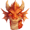 Cartoon Dragon Head Portrait