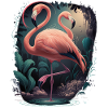 stunning flamingo digital artwork