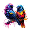 Farbenfrohe Vögel