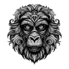 Monkey Animal Head