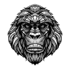 Gorilla Animal Head