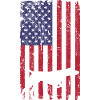 Weimaraner dog with USA flag