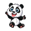 Exuberant Panda Buddy Sticker