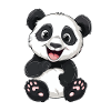 Exuberant Panda Buddy Sticker