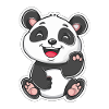 Exuberant Panda Buddy Sticker