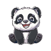 Exuberant Panda Buddy Sticker