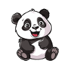 Exuberant Panda Buddy Sticker
