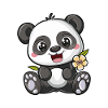 Exuberant Panda Buddy Sticker