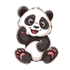 Exuberant Panda Buddy Sticker