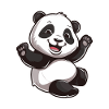 Exuberant Panda Buddy Sticker