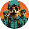 Three cool meerkats with sunglasses