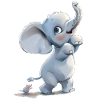 Petit éléphant drôle avec souris