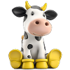 Funny cow with rubber boots