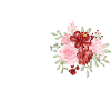 Lettre m floral rouge