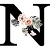 Tropical Floral Letter N