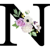 Lila Blumenbuchstabe n