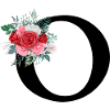 Red Floral Letter O