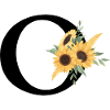 Sunflower Floral Letter O