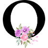 Purple Floral Letter O