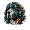 Polygon Art Newfoundland Dog Newfie