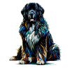 Polygon Art Terre-Neuve Chien Newfie