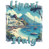 Lipari, Italy, Grunge, Beach, Mountains