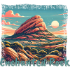 Verzauberter Felsen Texas Grunge Berge