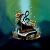 Magnifique Piano Fantaisie Courbé